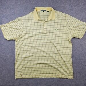 Masters Shirt Mens XL Yellow Golf Augusta‎ National Pima Cotton Polo Check